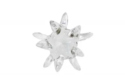 Ручка-кнопка из стекла, отделка белая