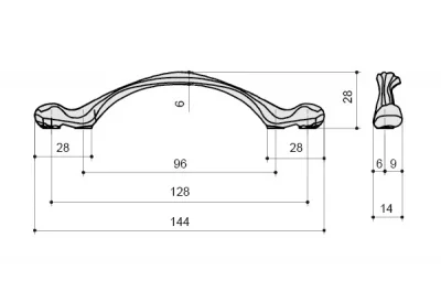 Ручка-скоба 128-096мм, отделка белая матовая