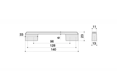 Ручка-скоба 128-096мм, отделка хром глянец + чёрный глянец