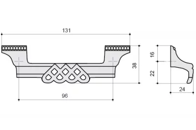 Ручка-скоба 96мм, отделка бронза &quot;Флоренция&quot;
