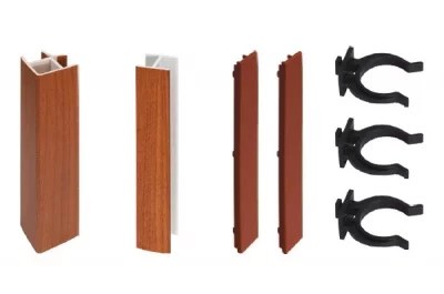 Комплект угловых элементов для цоколя ПВХ H.150, вишня