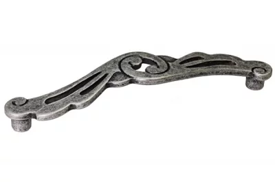 Ручка-скоба 128мм, отделка серебро античное