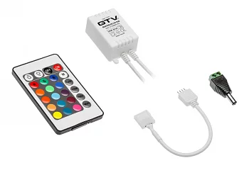 GTV: Контроллер и пульт для LED RGB, max 72W (12V) LD-KONMINI-RGB