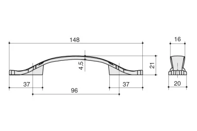 Ручка-скоба 96мм, отделка бронза глянец