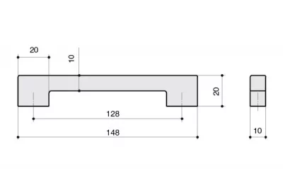 Ручка-скоба 128мм, отделка сталь шлифованная