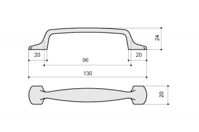 Ручка-скоба 96мм, отделка бронза "Флоренция"