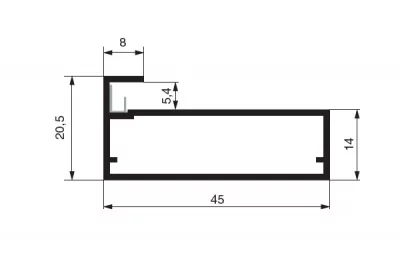 Профиль рамочный FP.02, L=3000мм, отделка черная