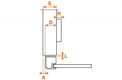 Петля 105" накладная с обратной пружиной, для алюминиевой рамки