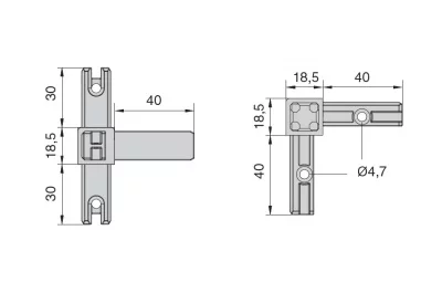 SmartCube Уголок соединительный 4S, отделка черная