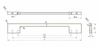 GTV: Ручка мебельная THIN L288/320мм, инокс UZ-TH288320-06