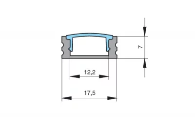 Профиль-рассеиватель 1707 для LED подсветки, L=2000мм, отделка транспарент