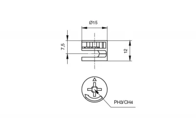 Эксцентрик для 16мм ДСП, отделка цинк (за 100 штук)