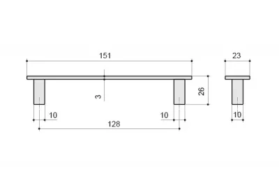 Ручка-скоба 128мм, отделка хром матовый