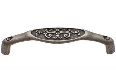 Ручка-скоба 128мм, отделка серебро старое