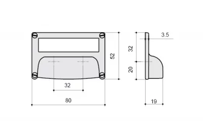 Ручка-скоба 32мм, отделка бронза &quot;Флоренция&quot;