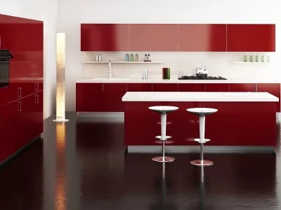 Фасад мебельный МДФ ALVIC глянцевый бордо (Burdeos)