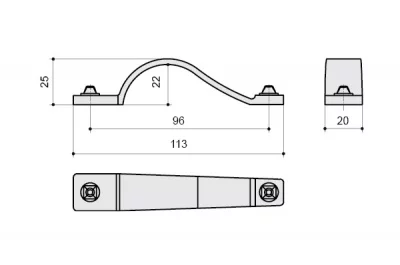 Ручка-скоба 96мм, отделка бронза античная красная: 9.1339.0096.23