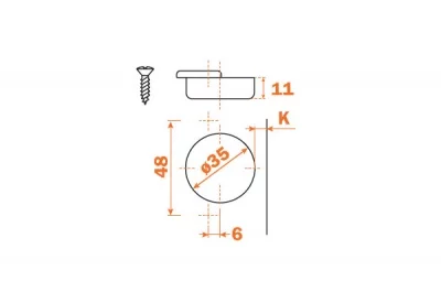 Петля 30" угловая (толщина фасада до 32 мм)
