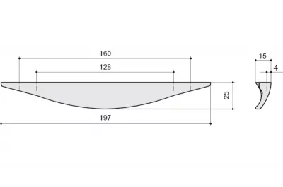 Ручка-скоба 160-128мм, отделка хром матовый