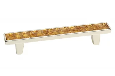 Ручка-скоба 96мм, отделка серебро люкс