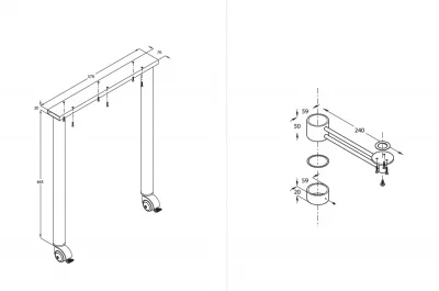 Набор для поворотного стола, отделка под бронзу