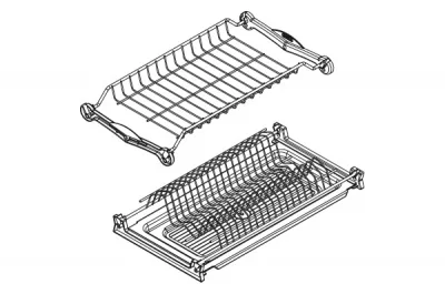 Сушка 2-уровневая в базу 450, без рамки, отделка серая