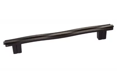 Ручка-скоба 160мм, отделка железо античное черное шлифованное