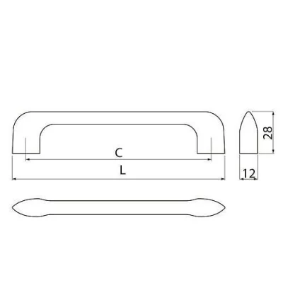 GTV: Ручка MILANO L-256, черный матовый: UZ-MILAN-256-20M