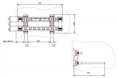 Держатель для брюк выдвижной, левый