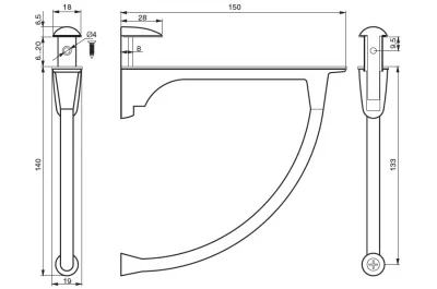 Менсолодержатель "Фламинго", отделка бронза, комплект 2 штуки