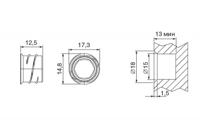 Бусола под ключ для стяжки Rostrino, отделка цинк