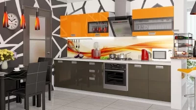 Кухонный гарнитур длиной - 300 см (со шкафом НБ) Кухонный гарнитур длиной - 300 см (со шкафом НБ)