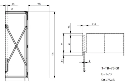 Folding Concepta 25 Комплект фурнитуры для 2-х складных дверей, левый (Н1851-2600мм)