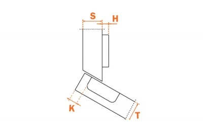 Петля 30" угловая (толщина фасада до 32 мм)
