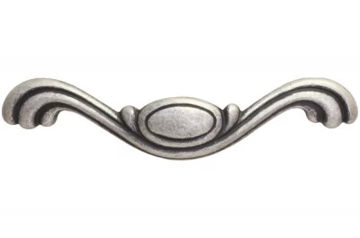 Ручка-скоба 96мм, отделка серебро античное