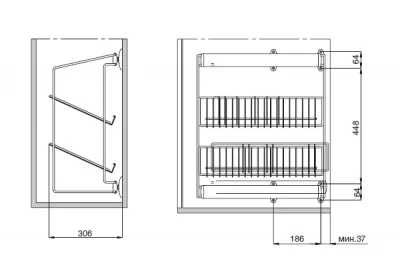 Выдвижная полка для обуви, двухуровневая