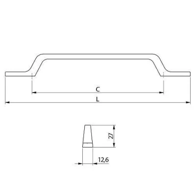 GTV: Ручка FLAVIO L-160, латунь: UZ-FLAVIO-160-16