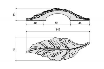 Ручка-скоба 64мм, отделка серебро