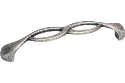 Ручка-скоба 128мм, отделка серебро античное