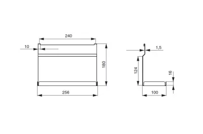 Полка универсальная 1-уровневая, 256х100х180мм, отделка белый бархат (матовый)