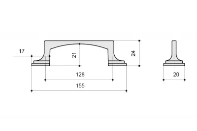 Ручка-скоба 128мм, бронза матовая