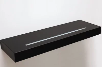 Полка-светильник Just-50, 1200х200 мм, черный глянец, стекло покраска+матированное световое окошко