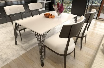 Нога для стола Париж, h.720, отделка черный бархат (матовый)