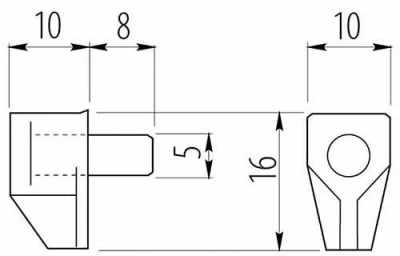 GTV: Полкодержатель Safety L 001 прозрачный (цена за 1000шт.) PP-SPL001-01