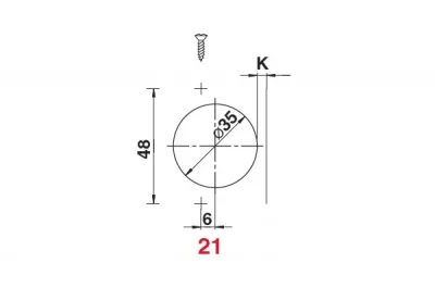 Петля 165 накладная с доводчиком, 48мм, Clip-on (cam), отделка никель