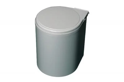 Ведро для мусора (13л), пластик серый металлик