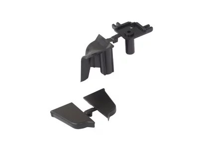 Комплект соединителей овального пристеночного бортика ALPHALUX,(3ч.:2загл., 90гр.внут) пластик, черный