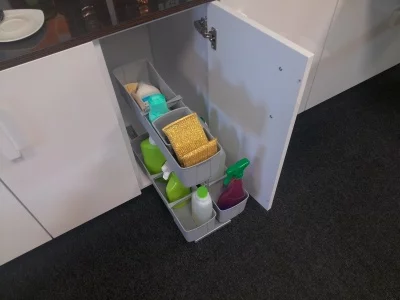 Kessebohmer: Контейнер для хозпринадлежностей «Клининг АГЕНТ» отделка - титан. Kessebohmer: Контейнер для хозпринадлежностей «Клининг АГЕНТ» отделка - титан.