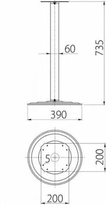 GTV: Стеллаж для стола (круглый), d-380x730 хром NM-380X730-01