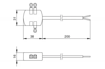 Блок распределительный L803-SC на 4 подключения, с проводом 200 мм и 3 перемычками